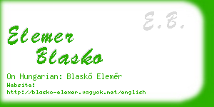 elemer blasko business card